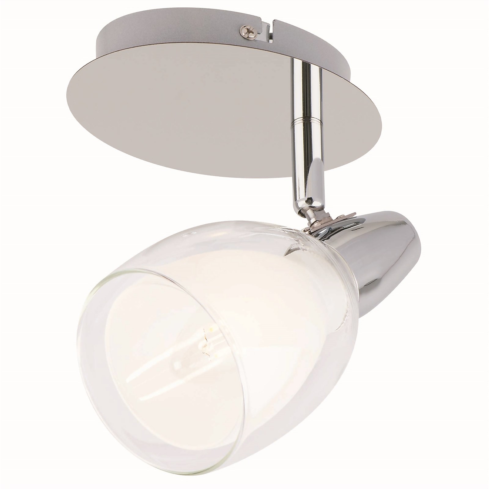 Eliza, Single Lamp Spotlight, Chrome Homebase