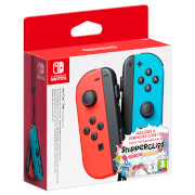 Nintendo Switch Neon Red Joy-Con (L) and Neon Blue Joy-Con (R) Controller Set + Snipperclips Digital Download