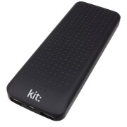 Kit 10000MAH Portable Powerbank with 2 USB Outlets for Android & Apple Smart Devices - Black