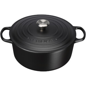 Le Creuset Signature Cast Iron Round Casserole Dish 20cm - Satin Black
