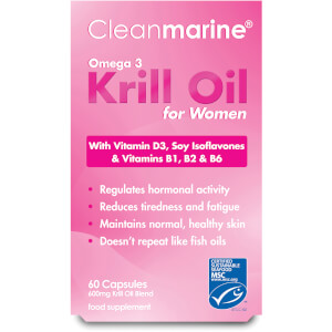 Cleanmarine Krill Oil for Women - 60 Gel Capsules (600mg)