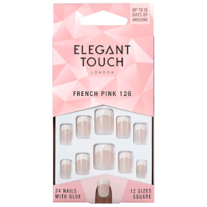 Uñas con manicura francesa natural de Elegant Touch - 126 (S) (Rosa)