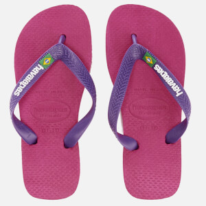 Havaianas Kids' Brasil Logo Flip Flops - Raspberry Rose/New Purple