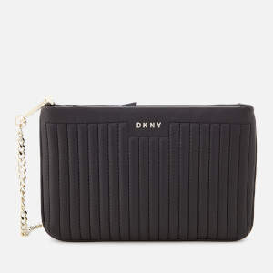 DKNY Women's Pinstripe Quilted Mini Double Compartment Cross Body Bag - Black