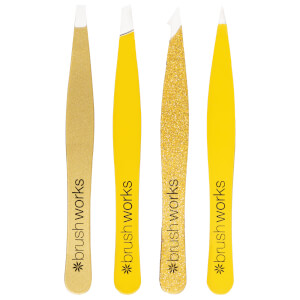 brushworks HD Combination Tweezer Set -pinsettisetti, Gold