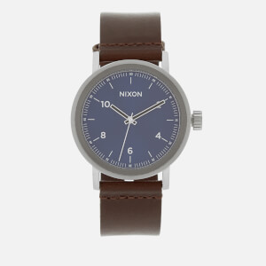 Nixon Men's The Stark Leather Watch - Blue Sunray/Brown