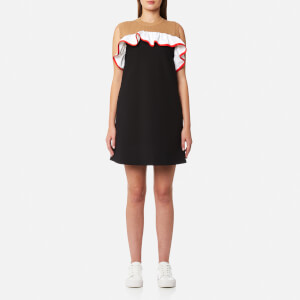 MSGM Women's Frill Collar Dress - Black/Red