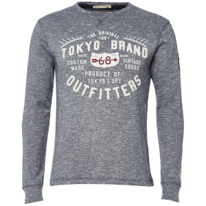 Tokyo Laundry Men's Timperley Jersey Long Sleeve Top - Dark Navy