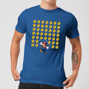 Nintendo Super Mario Coin Drop Men's Blue T-Shirt