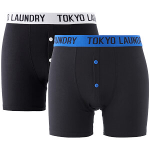 Tokyo Laundry Men's Handley 2 Pack Boxers - Optic White/Ocean