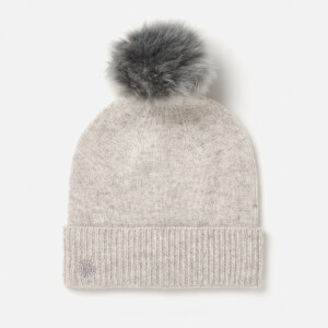 UGG Australia Women's Luxe Cuff Hat with Oversized Toscana Pom - Light Grey Heather