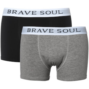 Brave Soul Men's Ali 2-Pack Boxers - Black/Grey
