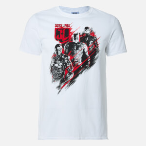 T-Shirt Homme Distorsion Justice League DC Comics - Blanc