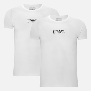 Emporio Armani Men's 2 Pack Cotton Stretch Crew Neck T-Shirt - Bianco