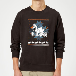 Disney Frozen Christmas Olaf And Snowmens Black Christmas Sweatshirt