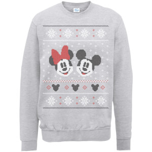 Sudadera Navidad Disney Mickey Mouse "Mickey & Minnie" - Hombre/Mujer - Gris