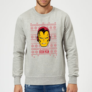 Sudadera Navidad Marvel Comics "The Invincible Iron Man" Cara - Hombre/Mujer - Gris