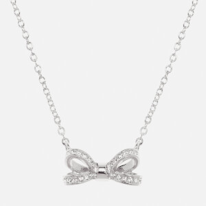 Ted Baker Women's Olessi Mini Opulent Pavé Bow Pendant - Silver/Crystal