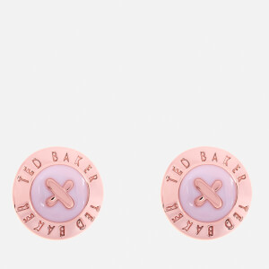 Ted Baker Women's Eisley Enamel Mini Button Earrings - Rose Gold/Baby Pink - Rose Gold