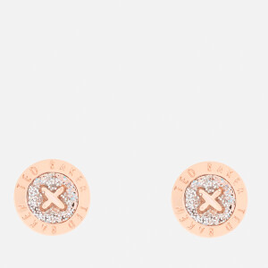 Ted Baker Women's Eisley Enamel Mini Button Earrings - Rose Gold/Silver Glitter - Rose Gold