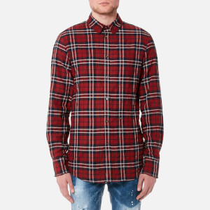 Dsquared2 Men's Wired Collar Check Shirt - Red/Blue