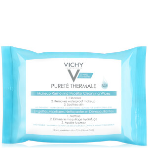 Vichy Pureté Thermale 3-in-1 Micellar Cleansing Water Makeup Remover Wipes with Vitamin E 13.52 fl. oz
