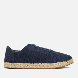 TOMS Women's Lena Canvas Lace Up Espadrilles - Navy Slubby