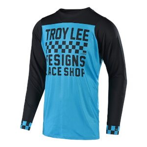 Troy Lee Designs Skyline Long Sleeve Checker Jersey - Ocean/Black