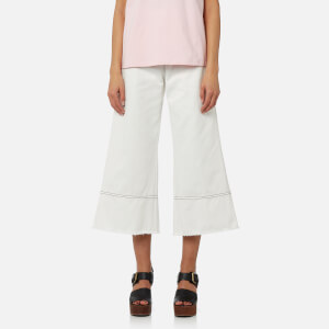 MSGM Women's Wide Leg Trousers - White
