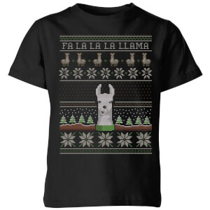 Fa La La La Llama Kids' T-Shirt - Black