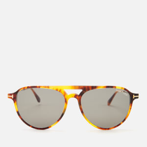 Tom Ford Men's Carlo Aviator Style Sunglasses - Coloured Havana/Green