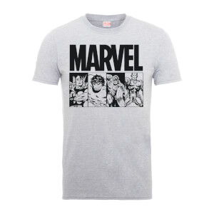 Marvel Comics Action Tiles Men's Grey T-Shirt
