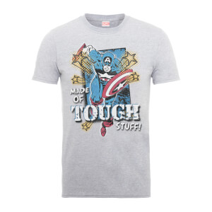 T-Shirt Homme Made Of Tough Stuff - Captain America - Marvel Comics - Gris