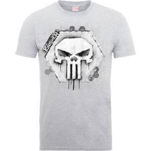 Marvel The Punisher Skull Badge Men's Grey T-Shirt