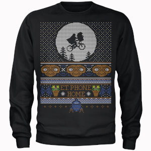 E.T Phone Home Fairisle Men's Christmas Sweatshirt - Black