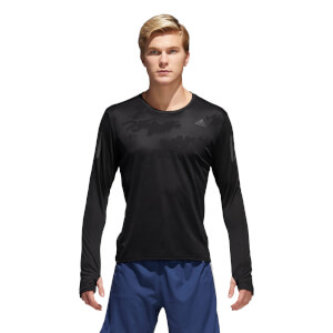 adidas Men's Response Long Sleeved Running Top - Black