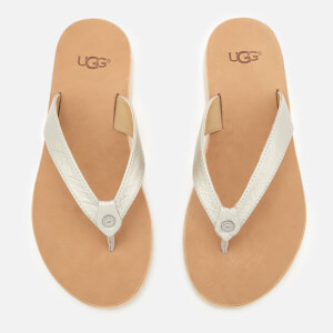 UGG Women's Tawney Metallic Flip Flops - Silver