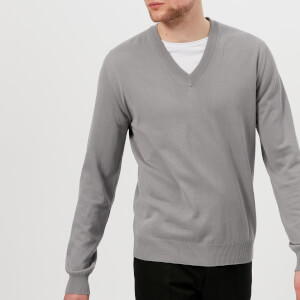 Maison Margiela Men's Elbow Patch V Neck Jumper - Grey