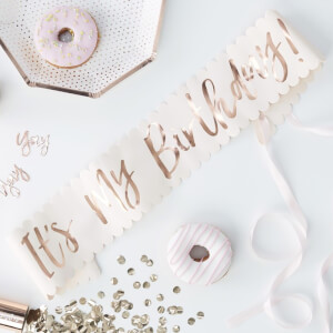 Ginger Ray Birthday Sash - Rose Gold