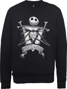 Disney The Nightmare Before Christmas Jack Skellington Misfit Love Black Sweatshirt