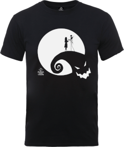 T-Shirt Disney The Nightmare Before Christmas Jack And Sally Moon Black