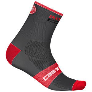 Castelli Rosso Corsa 9 Socks - Anthracite/Red