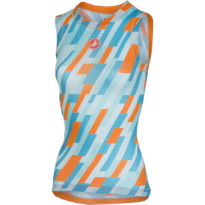 Castelli Women's Pro Mesh Sleeveless Baselayer - Glacier Lake/Orange
