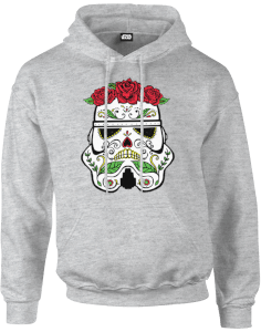 Star Wars Day Of The Dead Stormtrooper Pullover Hoodie - Grey