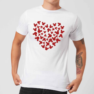 Disney Mickey Mouse Heart Silhouette T-Shirt - White