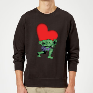 Marvel Comics Hulk Heart Sweatshirt - Black