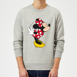 Disney Mickey Mouse Minnie Split Kiss Sweatshirt - Grey