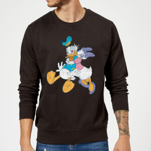 Sudadera Disney Mickey Mouse Beso Donald y Daisy - Hombre - Negro