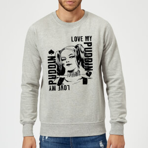 DC Comics Suicide Squad Harley Love Puddin Sweatshirt - Grey