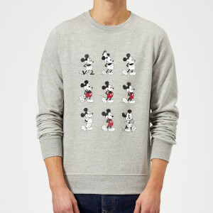 Sudadera Disney Mickey Mouse Evolución 9 Poses - Hombre - Gris
